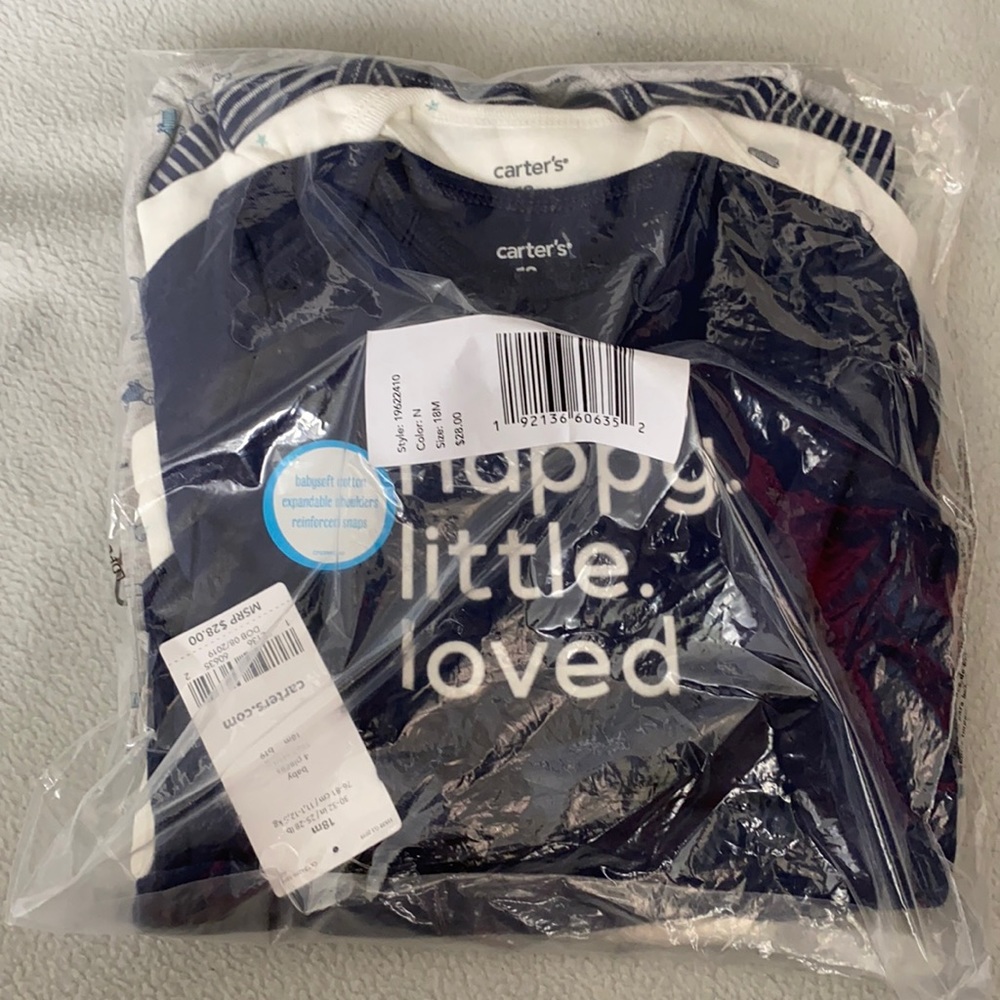 18 month 4 pack long sleeve onesies NWT